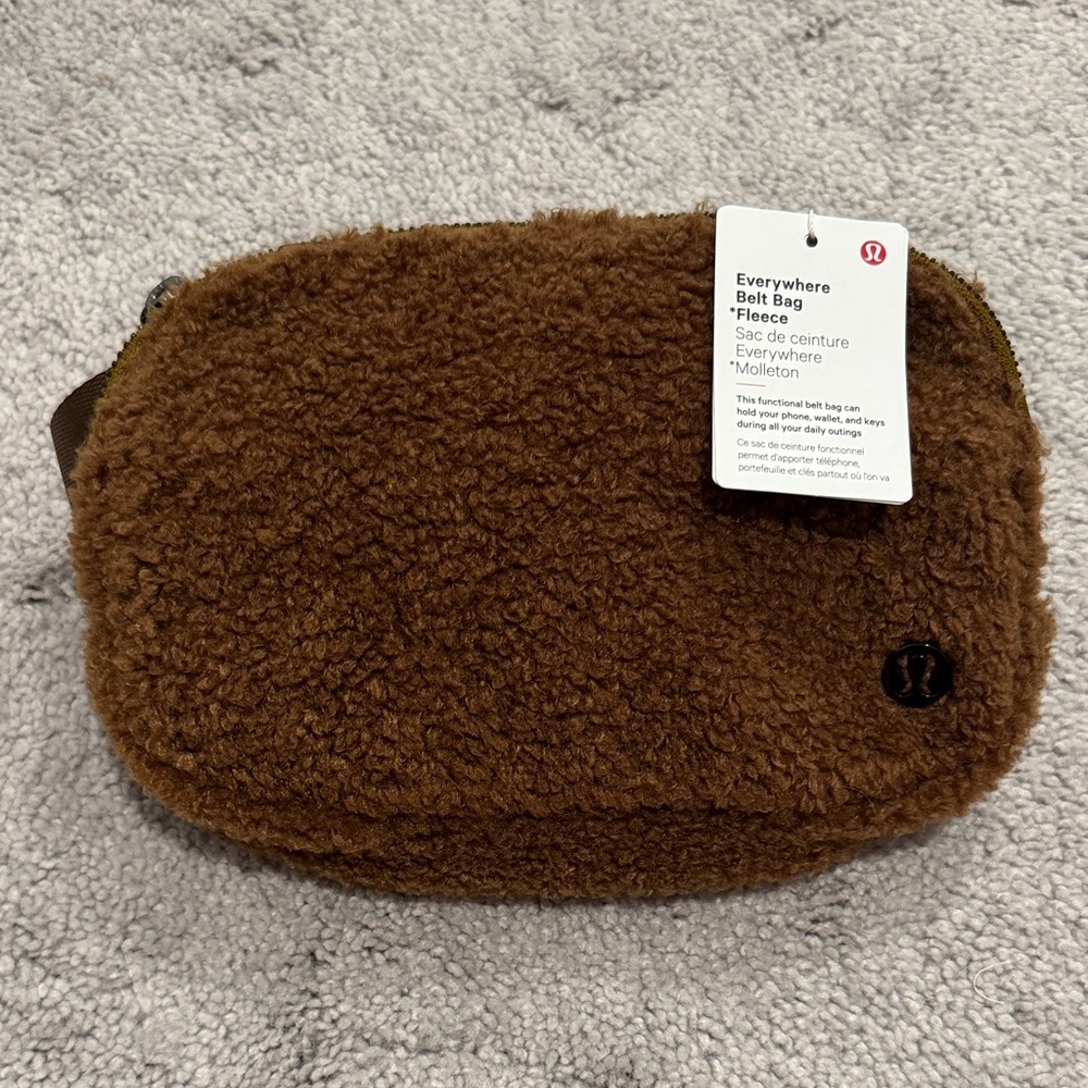 NWT Lululemon Brown Fleece Belt Bag